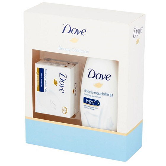 Dove Nourishing Deeply vyživující krémový sprchový gel 250 ml + toaletní mýdlo 100 g, kosmetická sada