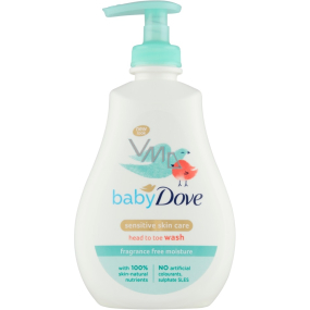 Dove Baby Fragrance Free Moisture hydratační gel na mytí na tělo a vlásky 400 ml