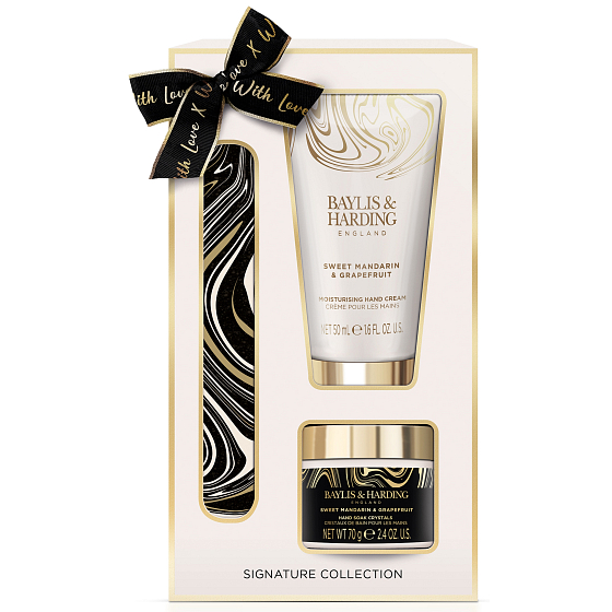 Baylis & Harding Mandarynka i Grejpfrut krem do rąk 50 ml + sól do kąpieli do rąk 70 g + pilnik do paznokci, zestaw kosmetyczny dla kobiet