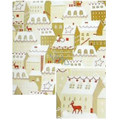 Nekupto Dárkový balicí papír w święta 70 x 200 cm Bężowy, domeczki