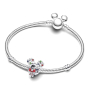 Charm Sterlingové stříbro 925 Mickey vánoční věnec, korálek na náramek vánoce