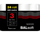 BALsoft 3-warstwowy papier toaletowy, 24 rolki, 20 m rolki