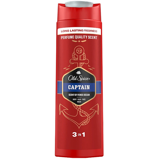 Old Spice 3v1 Captain – sprchový gel pro muže, 400 ml