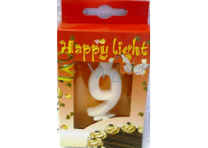 Happy light Świeczka urodzinowa cyfra 9 w pudełku