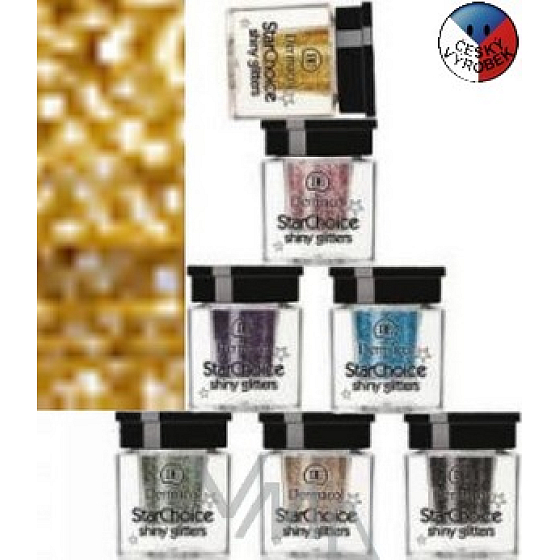 Dermacol Star Choice Shiny Glitters Třpytky na oči 02 zlatá 2 g