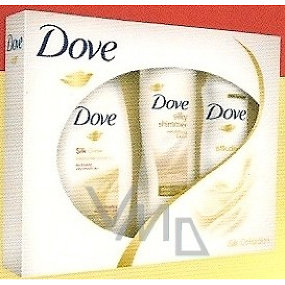 Dove Silk deodorant sprej 150 ml + sprchový gel 250 ml + tělové mléko 250 ml, kosmetická sada
