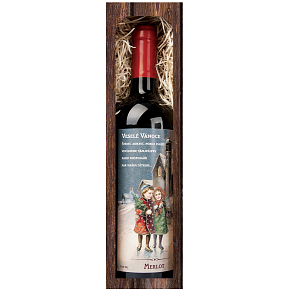 Bohemia Gifts Merlot Veselé Vánoce 750 ml, dárkové vánoční červené víno