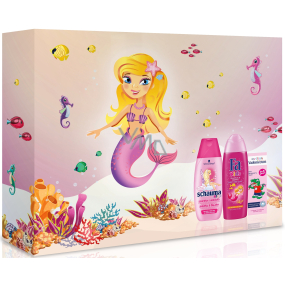 Fa Kids Girls sprchový gel 250 ml + Schauma Kids šampon na vlasy pro děti 250 ml + Vademecum My Little s jahodovou příchutí zubní pasta 50 ml, kosmetická sada