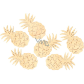 Ananas drewniany żółty 6 cm, 6 sztuk