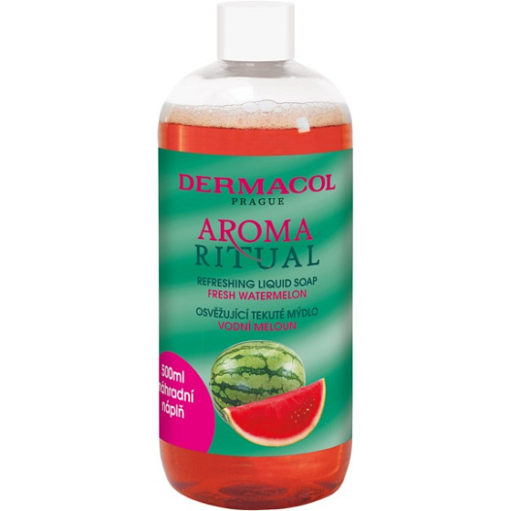 Dermacol Aroma Ritual Vodní meloun tekuté mýdlo na ruce náhradní náplň 500 ml