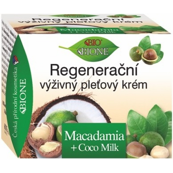 Bione Cosmetics Macadamia + Coco Milk regenerujący krem nawilżający do wszystkich typów skóry 51 ml