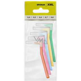 Spokar XML szczoteczki międzyzębowe, zestaw rozmiarów 0,4 – 0,8 mm, 5 sztuk