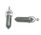 Wahadło Chalcedon sześciokątny przekrój naturalny kamień 41 x 13 mm, kamień miłości, radości