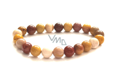 Mokait elastyczny bransoletka z naturalnego kamienia, kulka 8 mm / 16 - 17 cm, motywujący kamień