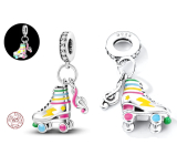 Charm Srebrny 925 Luminozny - Rolki z kluczem skrzypcowym, zawieszka na bransoletkę sport