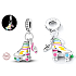 Charm Srebrny 925 Luminozny - Rolki z kluczem skrzypcowym, zawieszka na bransoletkę sport