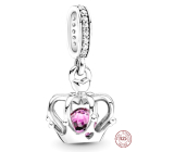 Zawieszka ze srebra próby 925 ozdobiona koroną, charms do bransoletki symbol