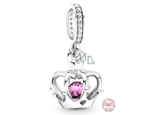 Zawieszka ze srebra próby 925 ozdobiona koroną, charms do bransoletki symbol