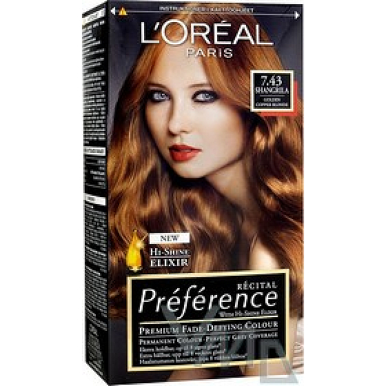Loreal Paris Préférence Récital barva na vlasy 7.43/K2 shangrilla měděná blond