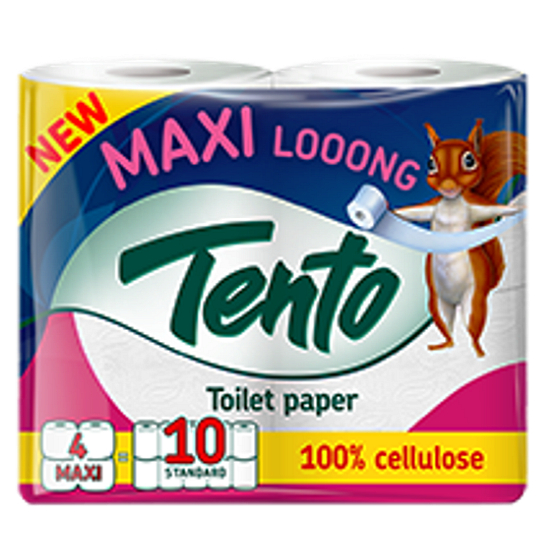 Tento Maxi Looong toaletní papír 2 vrstvý 4 Maxi kusy = 10 standartních