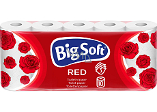 Big Soft Red 3-warstwowy papier toaletowy, 10 rolek, 17,6 m rolka