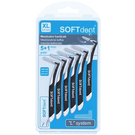Soft Dent szczoteczka międzyzębowa zakrzywiona XL 0,8 mm 6 sztuk