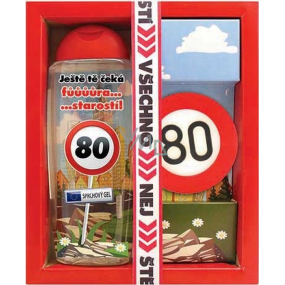 Bohemia Gifts Vše nejlepší 80 sprchový gel 300 ml + ručně vyráběné toaletní mýdlo 55 g, kosmetická sada
