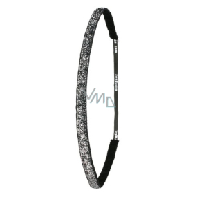 Ivybands Protiskluzová čelenka do vlasů černá super s flitry, unisex, 1 cm