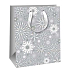 Ditipo Dárková papírová taška Glitter 26,4 x 13,6 x 32,7 cm šedá vločky