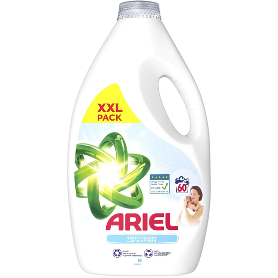 Ariel Sensitive Skin płynny żel do prania dla delikatnych i dziecięcych tkanin 60 prań 3 l