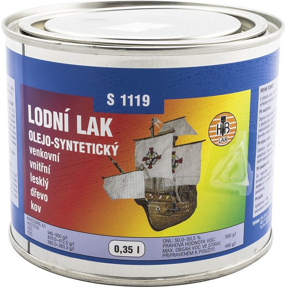 HB-Lak S1119, lak do łodzi, przezroczysty lak do łodzi, 350 ml