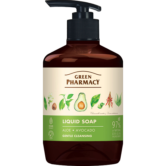 Green Pharmacy Aloe vera i awokado płynne mydło kremowe z dozownikiem 460ml