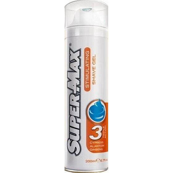 Super-Max Stimulating Shave Gel na holení s trojím účinkem 200 ml
