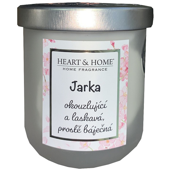 Heart & Home Svěží prádlo sójová vonná svíčka se jménem Jarka 110 g