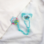 Baby Farlin Pacifier Clip łańcuszek na smoczek Sówka niebieska dla dzieci 0+ miesięcy