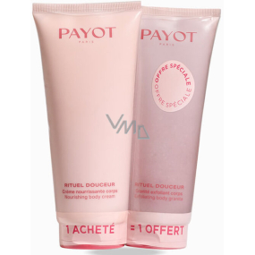 Payot Rituel Douceur Krem Odżywczy i Rozświetlający do Ciała z Różą 200 ml + Granité Exfoliante Corps Podwójny Peeling do Ciała z Różą 200 ml, Promocyjny zestaw duo 2023