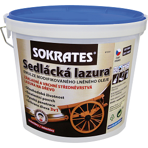 Sokrates Lazura wiejska do drewna, bezbarwna, 4 kg
