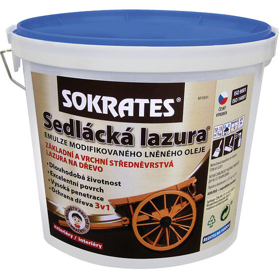 Sokrates Lazura wiejska do drewna, bezbarwna, 4 kg