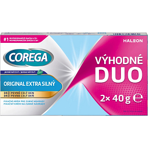Corega Original krem do prostowania zębów sztucznych ekstra mocny 2 x 40 g