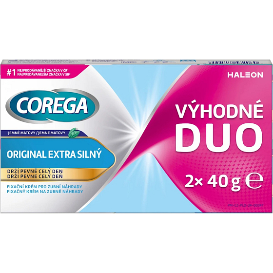 Corega Original krem do prostowania zębów sztucznych ekstra mocny 2 x 40 g
