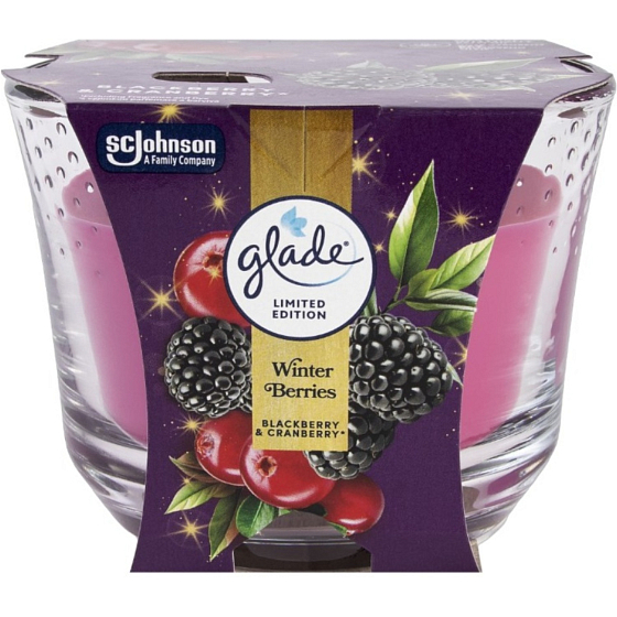 Glade Winter Berries świeca zapachowa w szkle 204 g