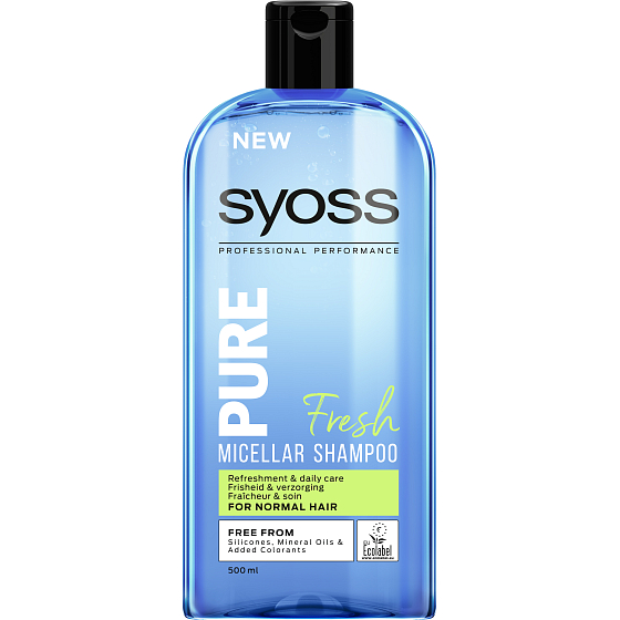 Syoss Pure Fresh osvěžení a denní péče, micelární šampon pro normální vlasy 500 ml