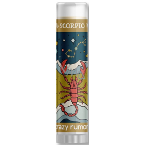 Crazy Rumors Zodiac Štír balzám na rty s příchutí manga, citronu a lesních plodů 4,4 ml