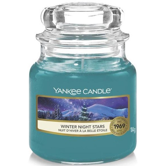 Yankee Candle Winter Night Stars - Hvězdy zimní noci vonná svíčka Classic malá sklo 104 g