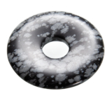 Obsydian wkładkowy Donut naturalny kamień 30 mm, kamień ochrony