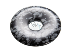 Obsydian wkładkowy Donut naturalny kamień 30 mm, kamień ochrony