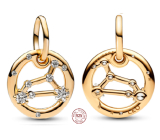 Charm Srebrny 925 Pozłacany znak zodiaku Lew, wisiorek na bransoletkę