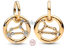 Charm Srebrny 925 Pozłacany znak zodiaku Lew, wisiorek na bransoletkę