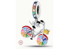 Zawieszka ze srebra 925 Koło kolorowe, charms do bransoletki, sport