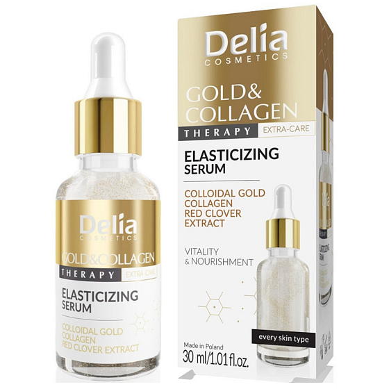 Delia Cosmetics Gold Collagen Therapy pleťové sérum podporující elasticitu 30 ml